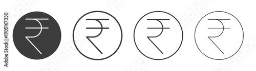 Indian rupee icon. flat stroke linear simple trend modern logotype design