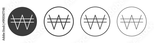 Korean won icon. flat stroke linear simple trend modern logotype design