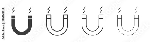 Magnet icon. flat stroke linear simple trend modern logotype design