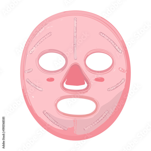 Pink facial mask for skincare routine and beauty salon professional treatment theme Graphic Asset