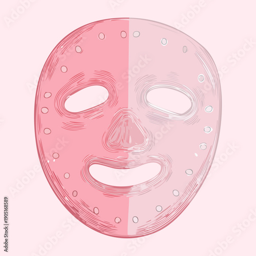 Pink beauty face mask for skin care and spa relaxation treatment branding Graphic Asset