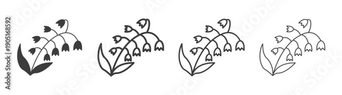 May lily icon. flat stroke linear simple trend modern logotype design