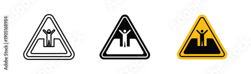 Mud warning signs. flat stroke linear simple trend modern logotype design