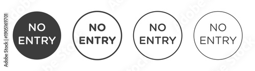 No entry road signs. flat stroke linear simple trend modern logotype design