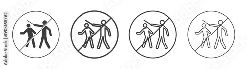 No fight signs. flat stroke linear simple trend modern logotype design