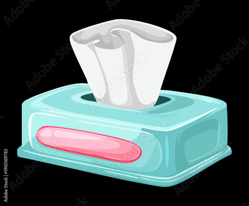 Blue tissue box for household cleaning and personal hygiene care routine Graphic Asset