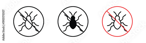 No parasitic insects signs. flat stroke linear simple trend modern logotype design