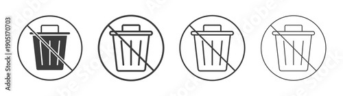 No trash icon. flat stroke linear simple trend modern logotype design