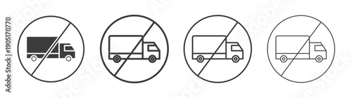 No truck signs. flat stroke linear simple trend modern logotype design