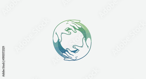 An eco-friendly green earth globe icon featuring fresh water drops and a natural leaf symbol represents a global environment conservation concept in this vector illustration sphere