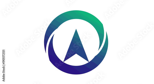 Abstract vector logo design element featuring a circular eco symbol with a water drop, leaf, and sailboat icon for a nautical business