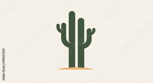 Heart shaped cactus vector illustration in a desert sunset with human hands symbol for nature care and eco ecology concept