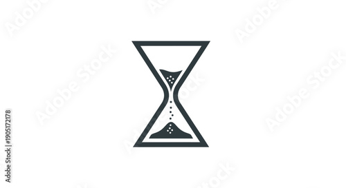 Vector illustration of a business hourglass icon representing a sandglass timer symbol to manage time and deadlines for conceptual measurement of every minute and hour