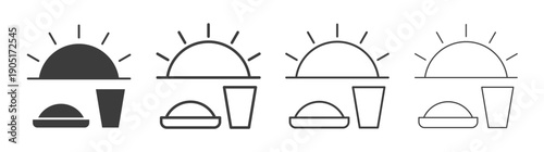 Sahur time icon. flat stroke linear simple trend modern logotype design