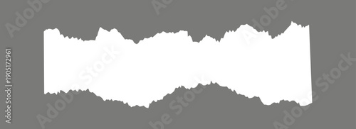 Torn paper frame background. White blank sheet wallpaper with jagged edges. Ripped grunge element bundle for poster, text box, banner. Modern