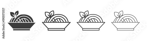 Spaghetti pasta icon. flat stroke linear simple trend modern logotype design