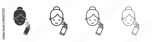 Spray on face icon. flat stroke linear simple trend modern logotype design