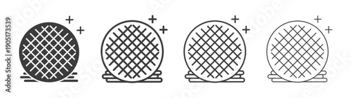 Stroopwafel cookies icon. flat stroke linear simple trend modern logotype design