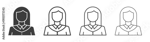 Student Girl icon. flat stroke linear simple trend modern logotype design