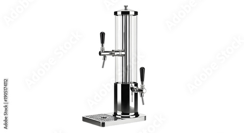 Chrome Beer Tap Tower Isolated on Black