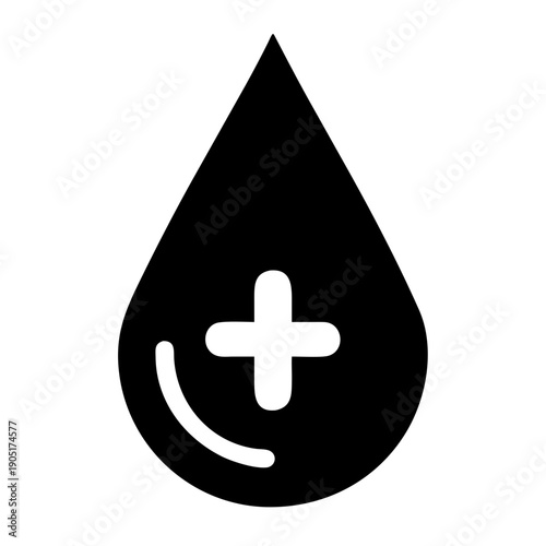 Icon of a water testing or measurement device with a droplet indicator