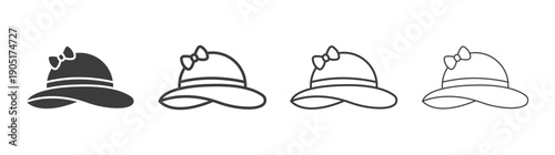 Woman hat icon. flat stroke linear simple trend modern logotype design