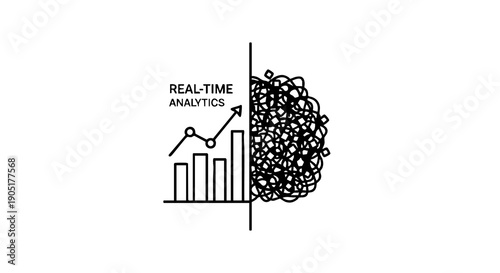Real time analytics versus complex data chaos contrasting organized graph with messy network