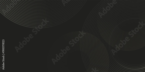 Abstract dark background featuring intricate light grey geometri circle  line patterns, creating a modern