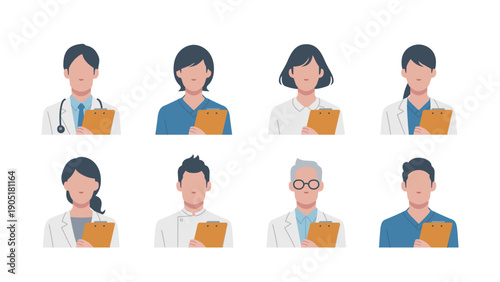vector illustration of a healthcare worker holding a clipboard