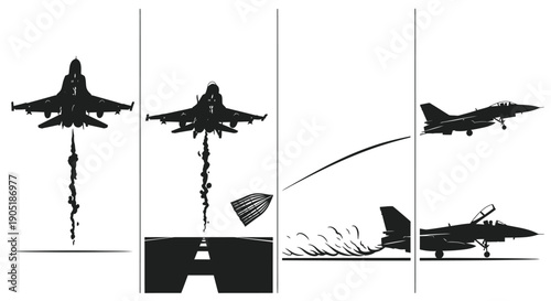 Fighter jet releasing flares evasive maneuvers defense tactics military aircraft