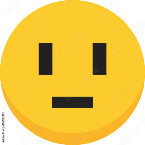 Neutral face emoji icon expressing emotionless mood seriousness indifference and minimal facial expression concept in flat vector style