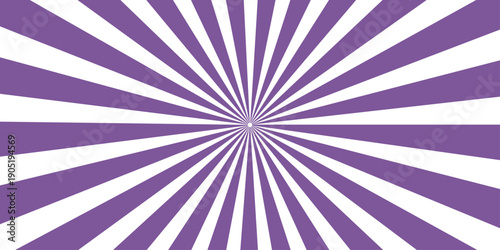 Abstract purple starburst background featuring retro sunburst rays and a pink swirl pattern with a vintage vector texture design