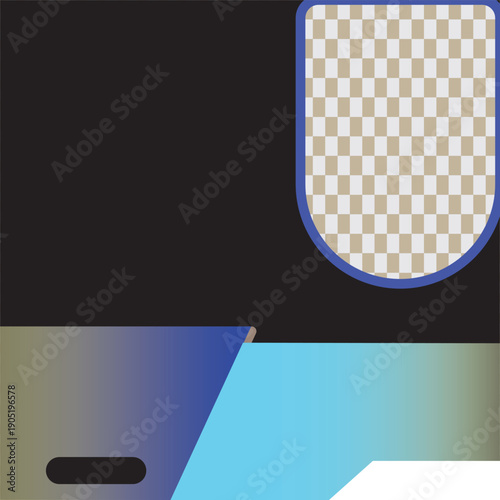 Set of 2 UI button icons vector, checkered and blue