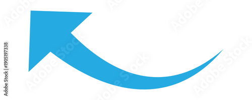 Blue curve arrow icon. Curved arrow sign flat style. Arrow icon use for your web site design, logo, app, UI. arrow indicated the direction symbol. This arrow icon isolated on white background. EPS 10