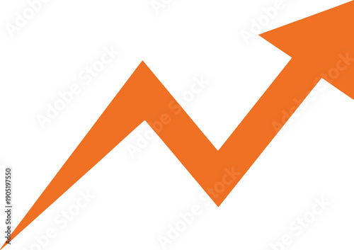 Free Download Orange rising arrow icon representing growth success positive trend financial progress and upward business performance concept - GFXLoad