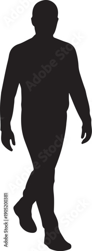 Silhouette of a person walking with arms swinging black