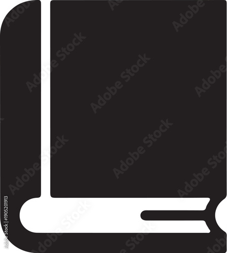 White outlined book with rounded corners on black background