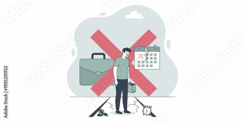  unemployment. 4K illustration video
