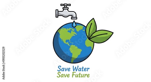 Save water save future earth conservation logo