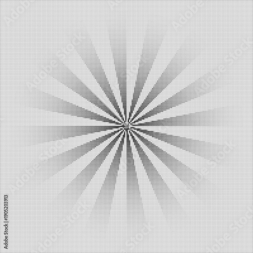 Foto Sun ray halftone gradient background
