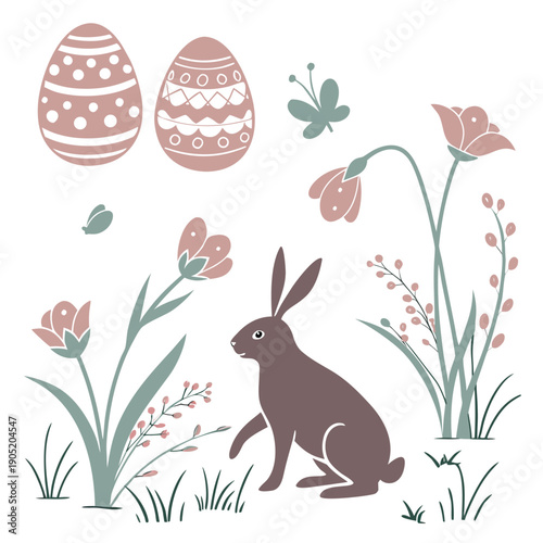 Pastel flat vector story template pack for Easter, offering a gentle, modern design for social media, ideal for festive announcements and promotions.