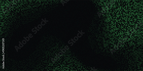Modern green digital data background, luminous pixel grid, hi-tech network pattern, sci-fi style