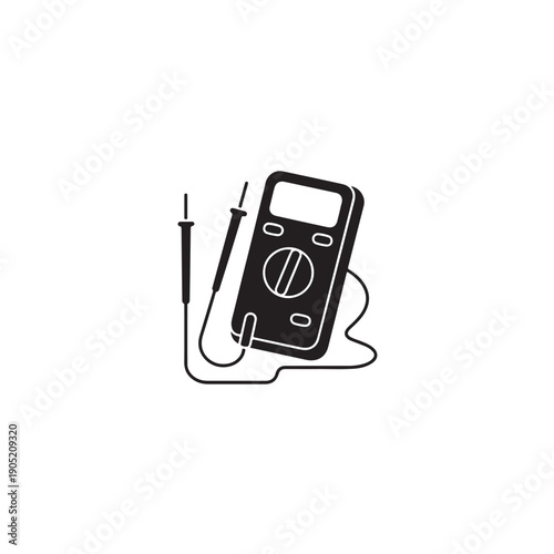 Electrical Diagnostic Tester and Ohmmeter Minimalist Graphic
