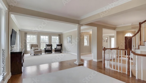 modern living room with staircase