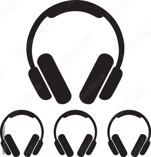 Vector headphones icon,headset with microphone isolated on transparent background