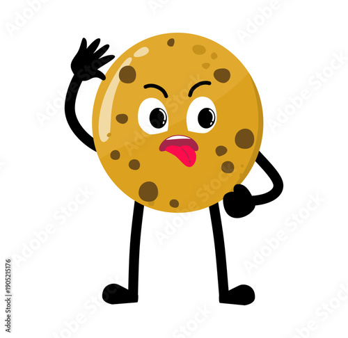 Cute Hand Drawn Naughty Choco Chips Cookie Expression