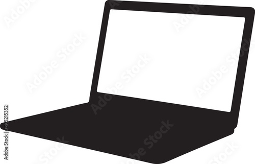 Black Laptop Computer Outline white