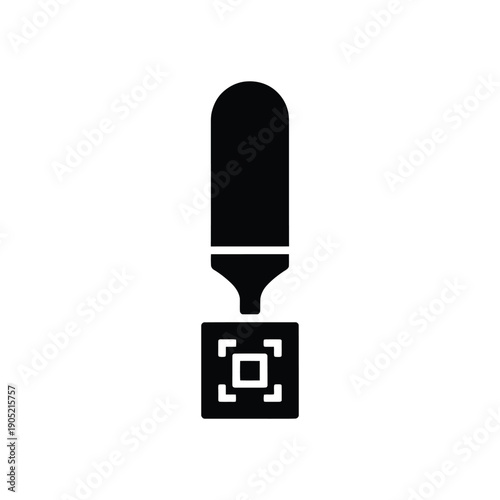 Black paint roller with white grid pattern