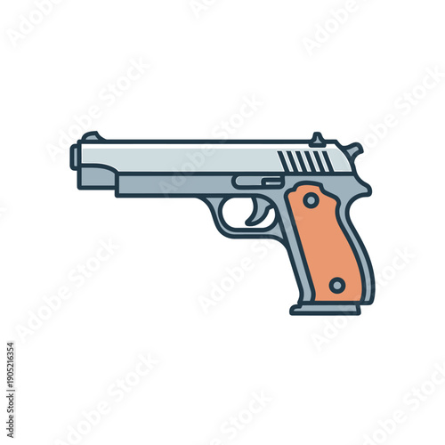 Gray and orange pistol gun handgun