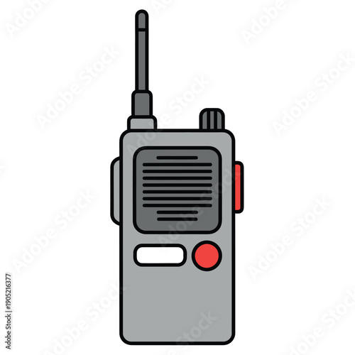 Gray and Red Walkie Talkie on White Background radio communication device